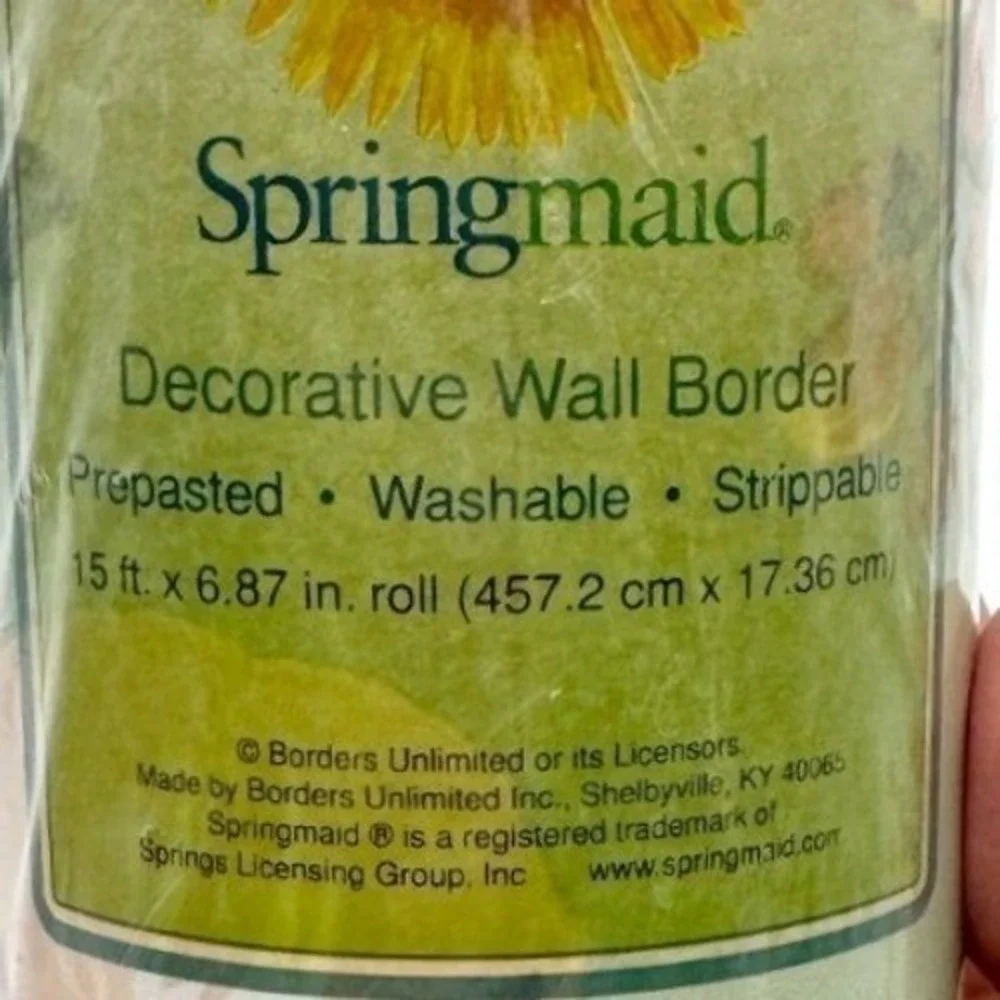 VINTAGE Springmaid Green Antique Rose Decorative‎ Wall Border 15ft Cottagecore